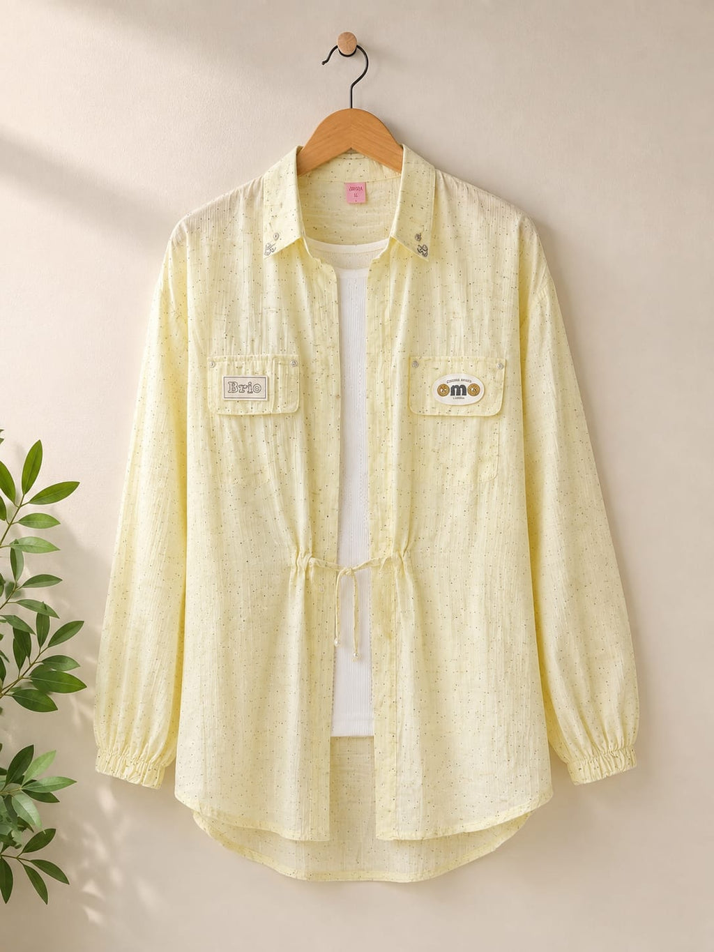 Girls Soft Yellow Textured Top