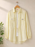 Girls Soft Yellow Textured Top