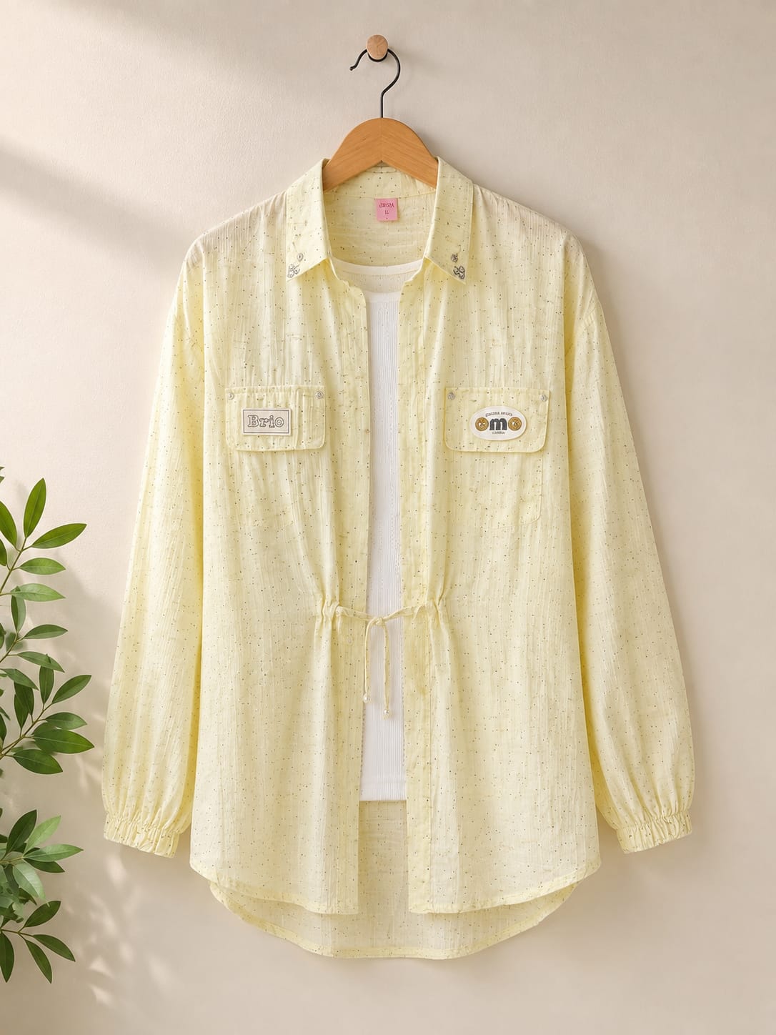 Girls Soft Yellow Textured Top